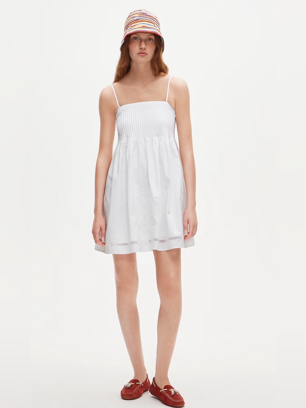 J. Crew Pintuck Mini Dress in Cotton Poplim